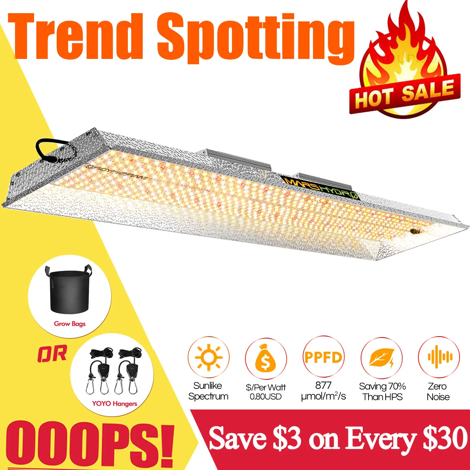 Mars Hydro TSL 2000W Full Spectrum Led полный спектр светильник овощей цветочных растений + крытый