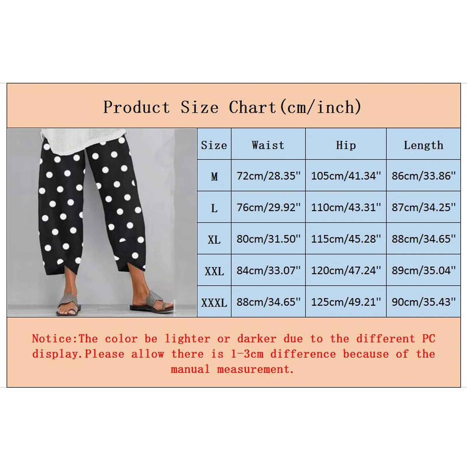 

Women's Pants Harajuku Ladies Polka Dot Printed Geometric Elastic Cotton Linen Pocket Pants Trousers For Female Joggers Women