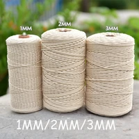 1mm2mm 3mm 4mm 5mm6mm 8mm10mm macrame rope100 cotton cord twisted string for handmade natural beige rope diy home accessories