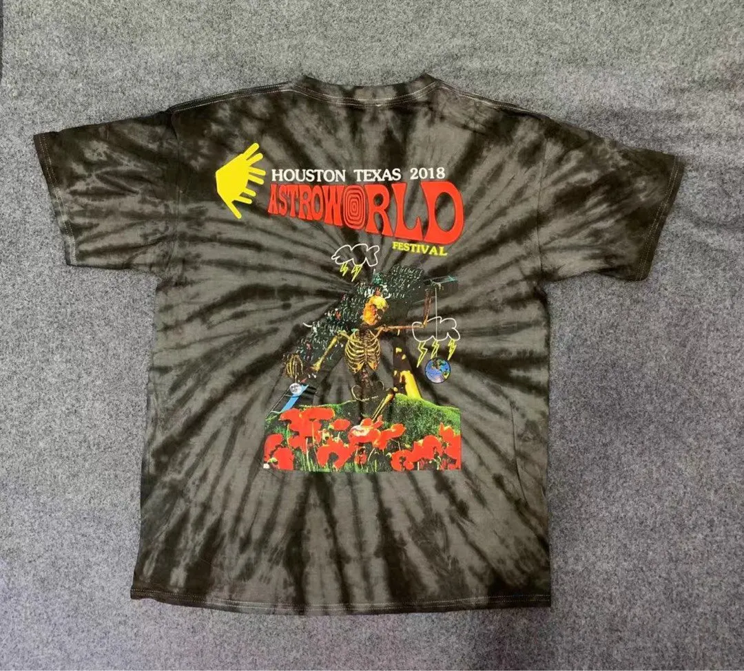Футболка с принтом Тревиса Скотта и астрора на тему фестиваля мира 19ss мужская