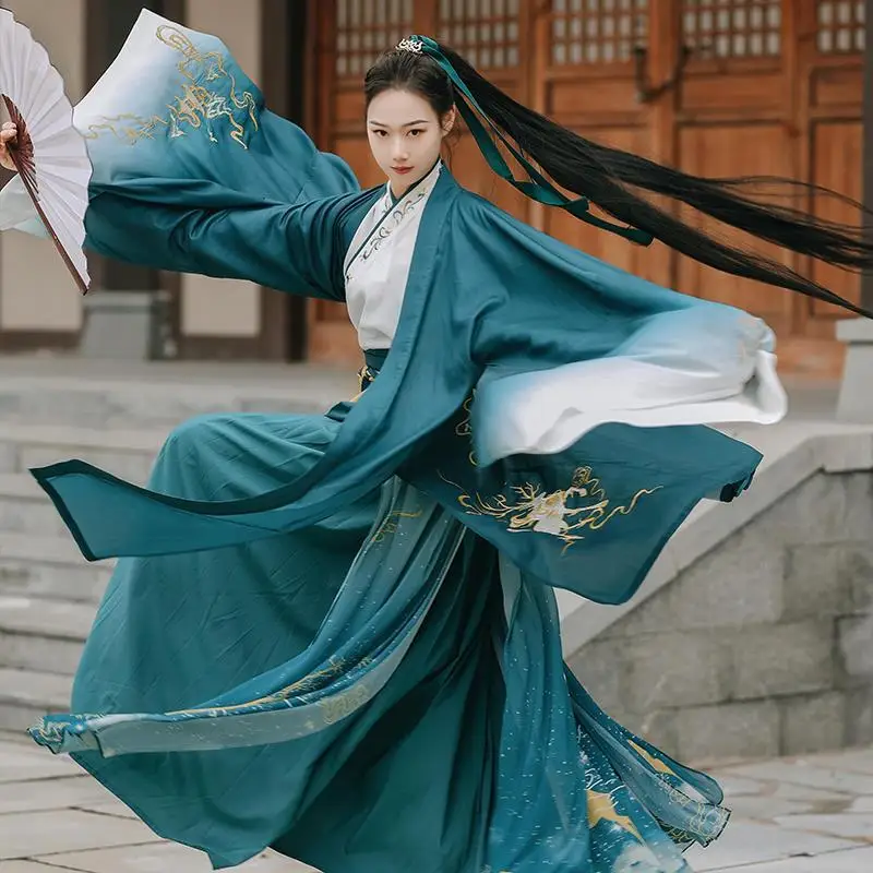 Новый Классический китайский костюм для женщин традиционный Hanfu одежда