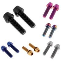 2pcs road mountain bicycle titanium alloy bolts taper head screw with gasket