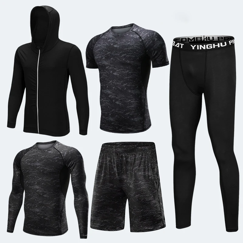 Плюс размер 4XL мужские спортивные костюмы одежда для тренировок дышащий спортивный костюм компрессионные рубашки спортивная одежда для фитнеса спортзала спортивный комплект