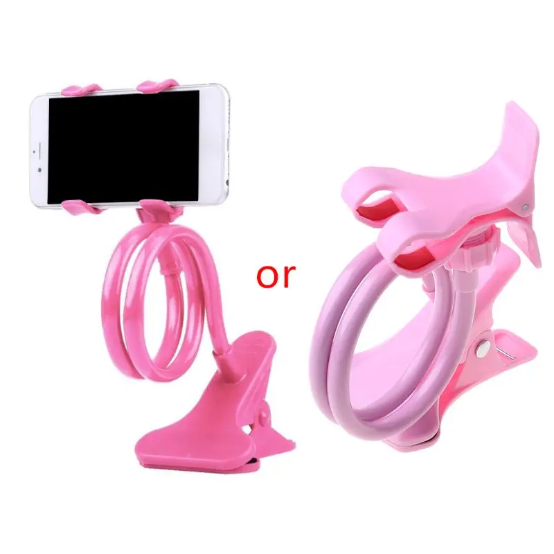 

OOTDTY Mobile Lazy Bracket Two Clamp Flexible Phone Stand Holder for Cellphone Support