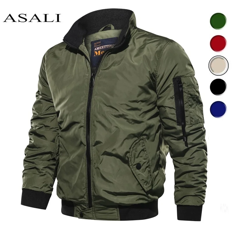 

Casual Waterproof Spring 2021 Military Jacket Men's top Jackets Coats Men Outerwear Casual Brand Zipper Thin Coat Stand-Collar