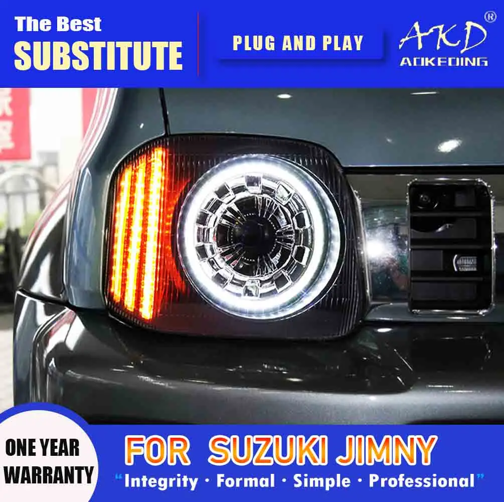 

AKD Head Lamp for Suzuki Jimny LED Headlight 2007-2017 Headlights Jimny DRL Turn Signal High Beam Angel Eye Projector Lens