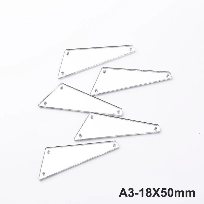 A3-18X50mm RESEN формы смешивания Пластиковые акриловые зеркальные пришитые Стразы с отверстиями с плоской задней стороной кристалл акриловый камень для пришивания для сценического костюма - Цвет: A3-18X50mm