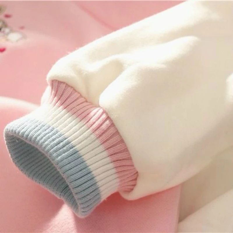 Женский свитшот с вышивкой в стиле Харадзюку осенне-зимний топ Корейском милый