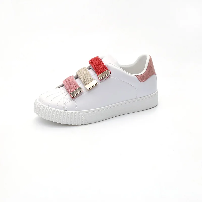 Женские кроссовки на липучке белые спортивные в Корейском стиле повседневные