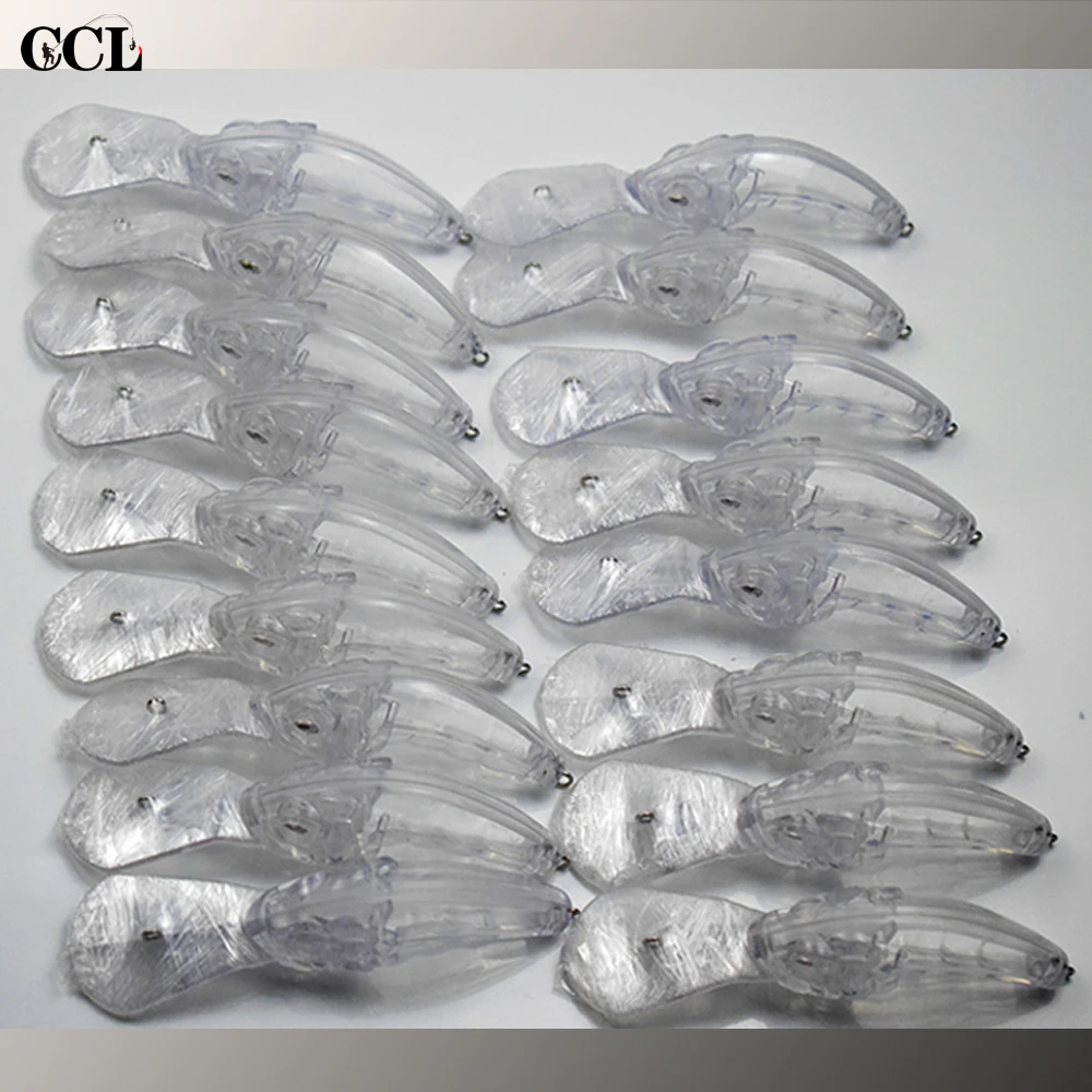

CCLTBA 20PCS Blank Long Diving Lip Crankbait 3.9inch 10.5g Unpainted Transparent Lure Hard Body For Bass Fishing