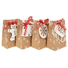 4 шт., бумажные пакеты со снежинками и бирками