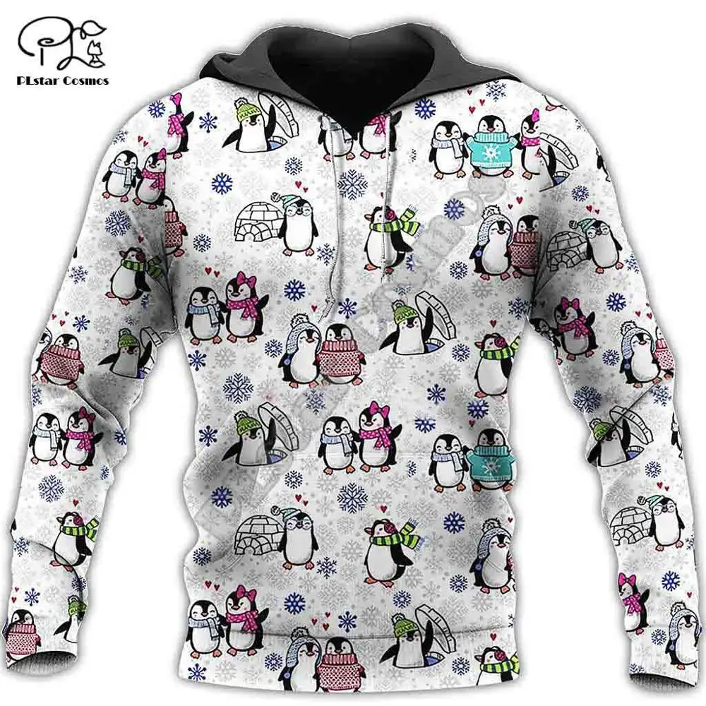 

Толстовка унисекс PLstar Cosmos, с принтом 3DPrint, с Рождеством, Санта Клаус, Пингвин, Harajuku, забавная, на молнии, толстовка, куртка, c11
