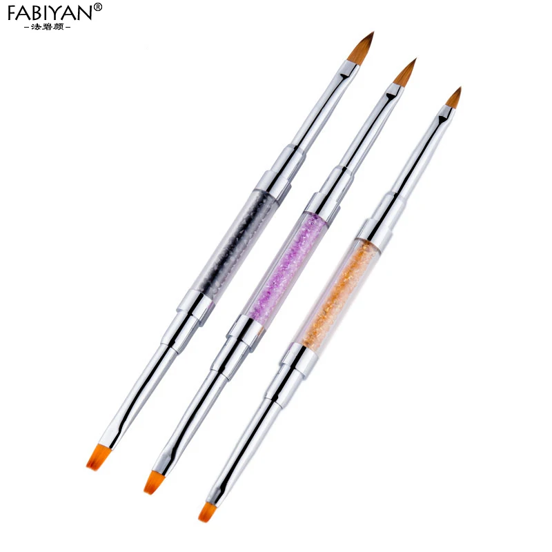 3 шт./компл. акриловый УФ-гель Кристалл Стразы лак плоская кисть для наращивания