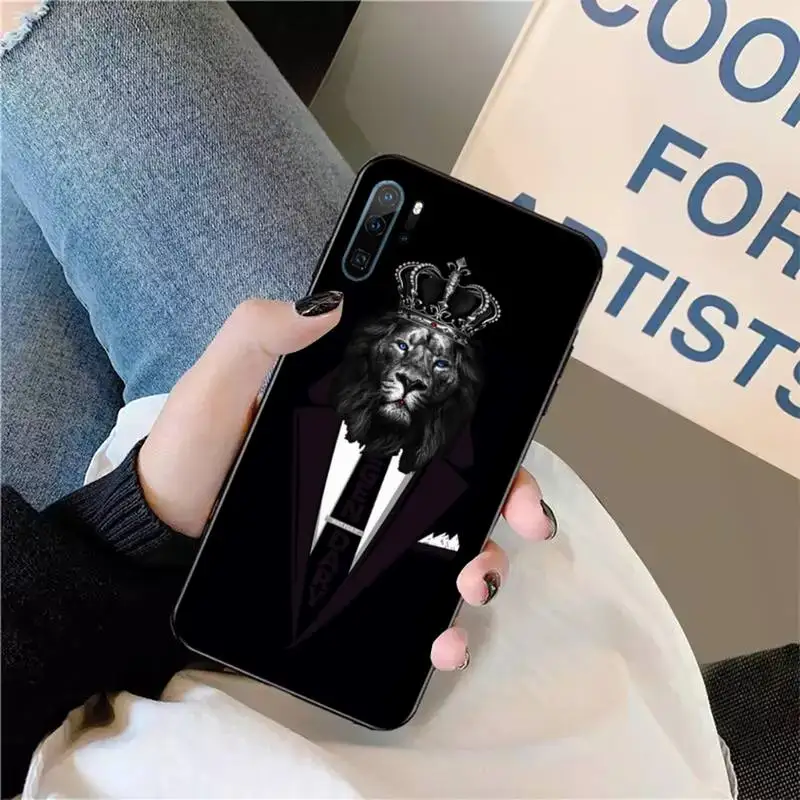 

Suit shirt tie lion crown Phone Case For Huawei honor Mate P 9 10 20 30 40 Pro 10i 7 8 a x Lite nova 5t