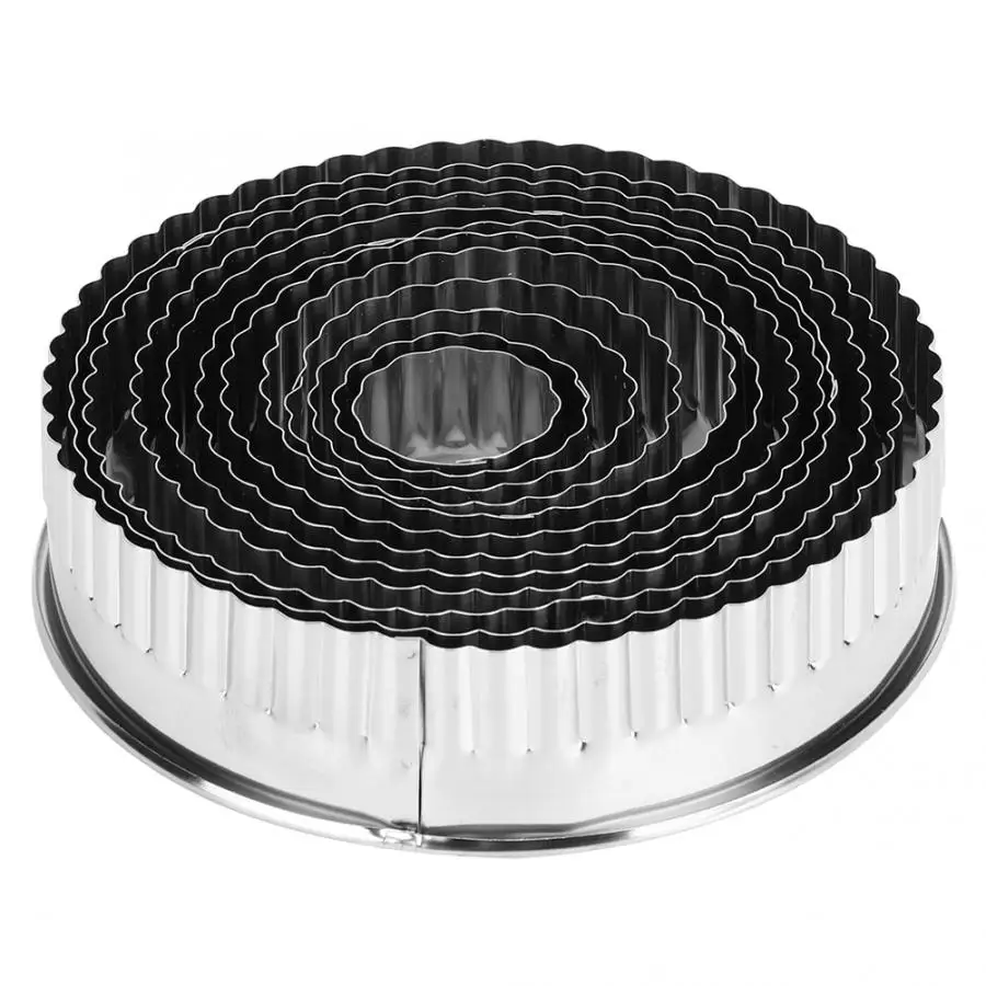 12 шт. круглый из нержавеющей стали форма для печенья тесто резак с зубами DIY Форма