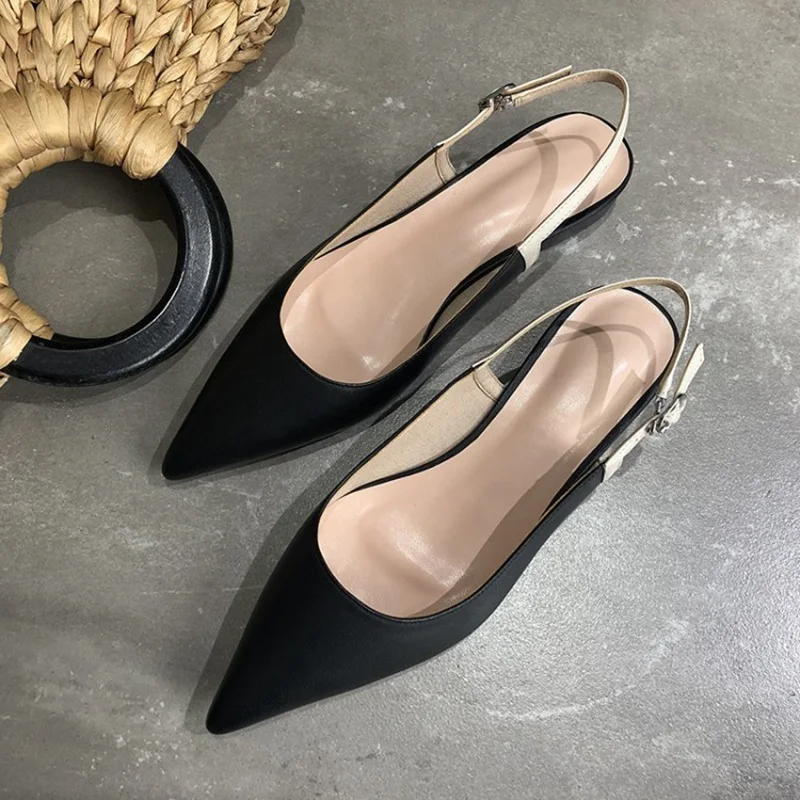 Босоножки женские на плоской подошве с острым носком размеры 34-41 | Обувь