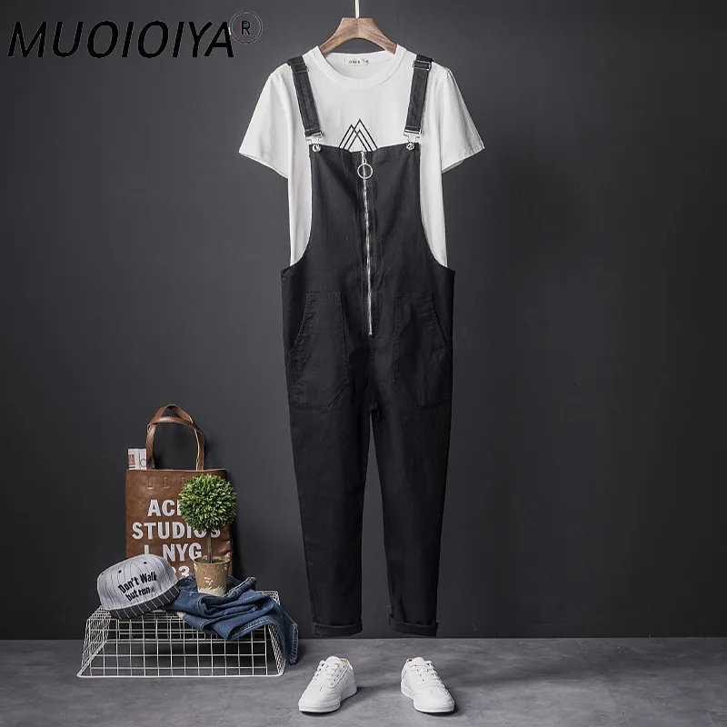 

Mens Women's Jumpsuits Overalls Fashion Korean Casual Black Slim Fit Zipper Streetwear Romper Cargo Male Female Clothes Jumpsuit