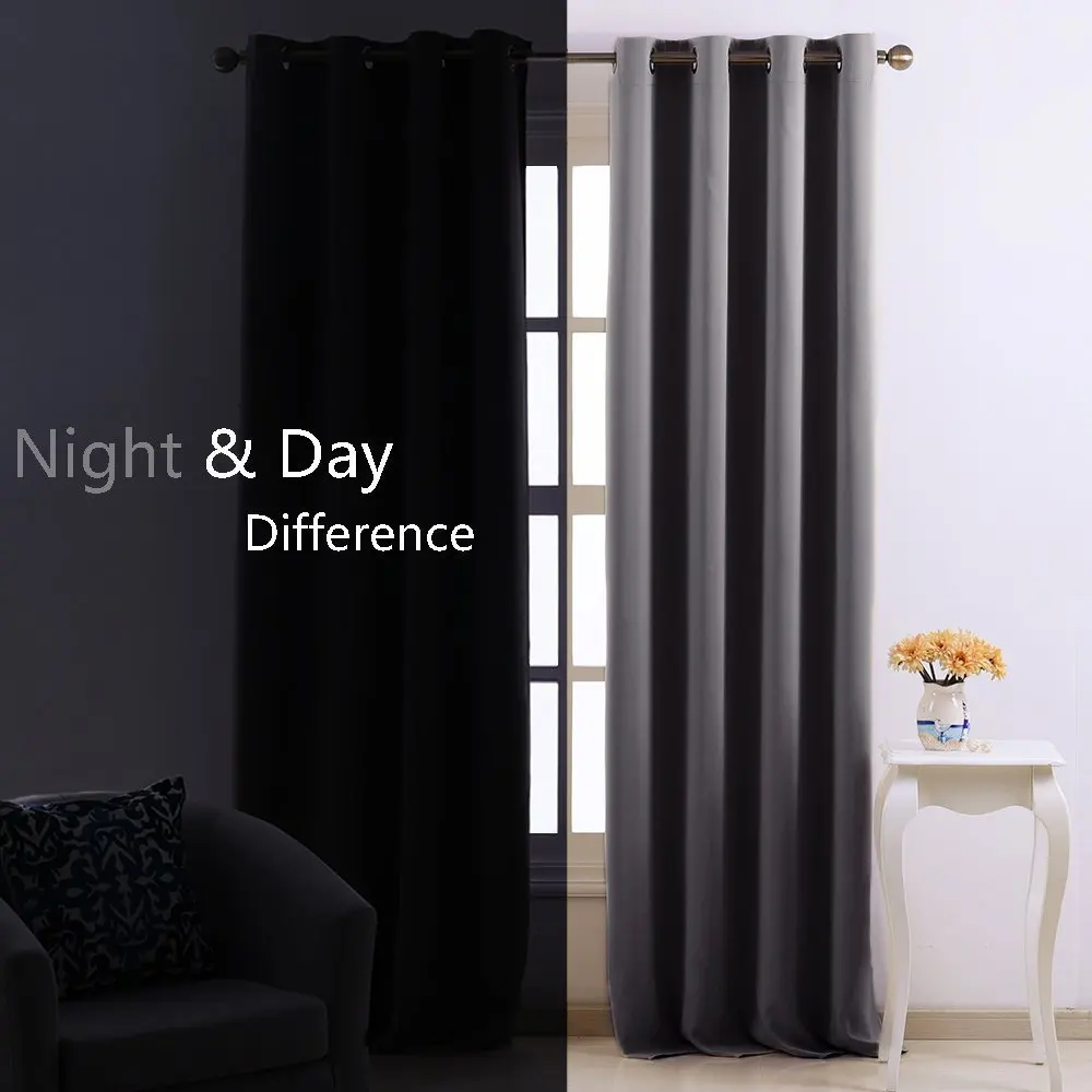 Плотные термоизолированные затемняющие шторы с люверсами в европейском и