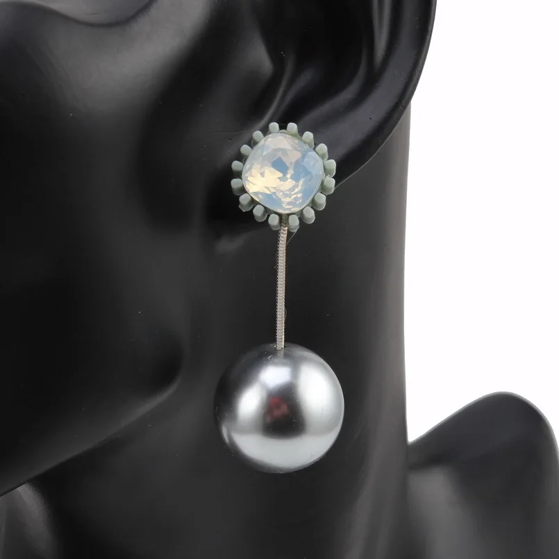 Висячие серьги Florosy с подвеской в виде хрустального шара имитацией жемчуга для