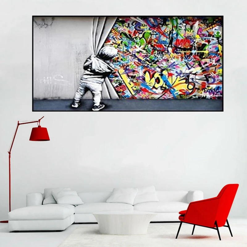 

Street Art Graffiti Wall Art Curtain Canvas Painting Home Decoration Wall Art Picture