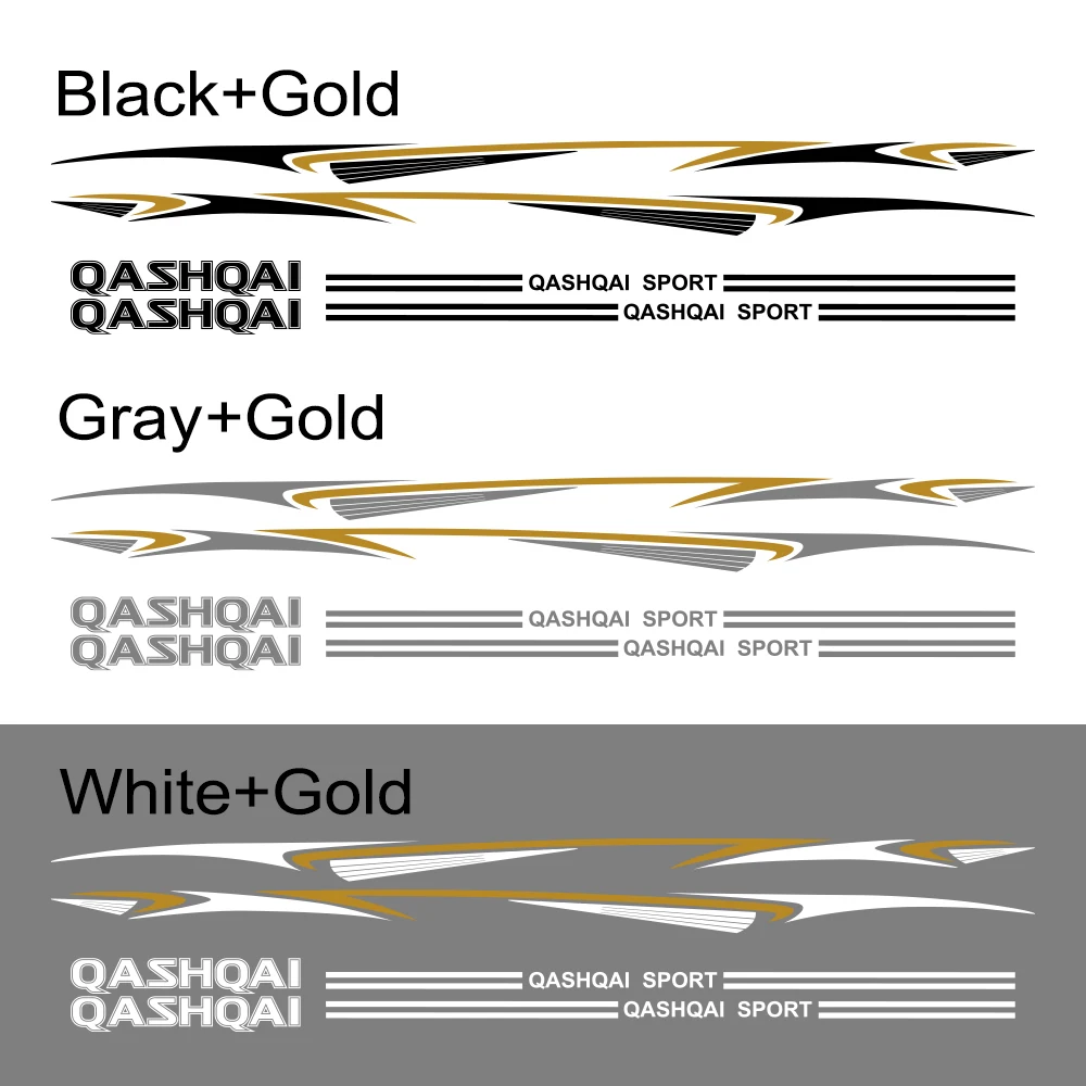 

1Set Sport Car Stickers And Decals For Nissan Qashqai J11 J10 Auto Door Side Skirt Reflective Car Body Decor Decals Accessories