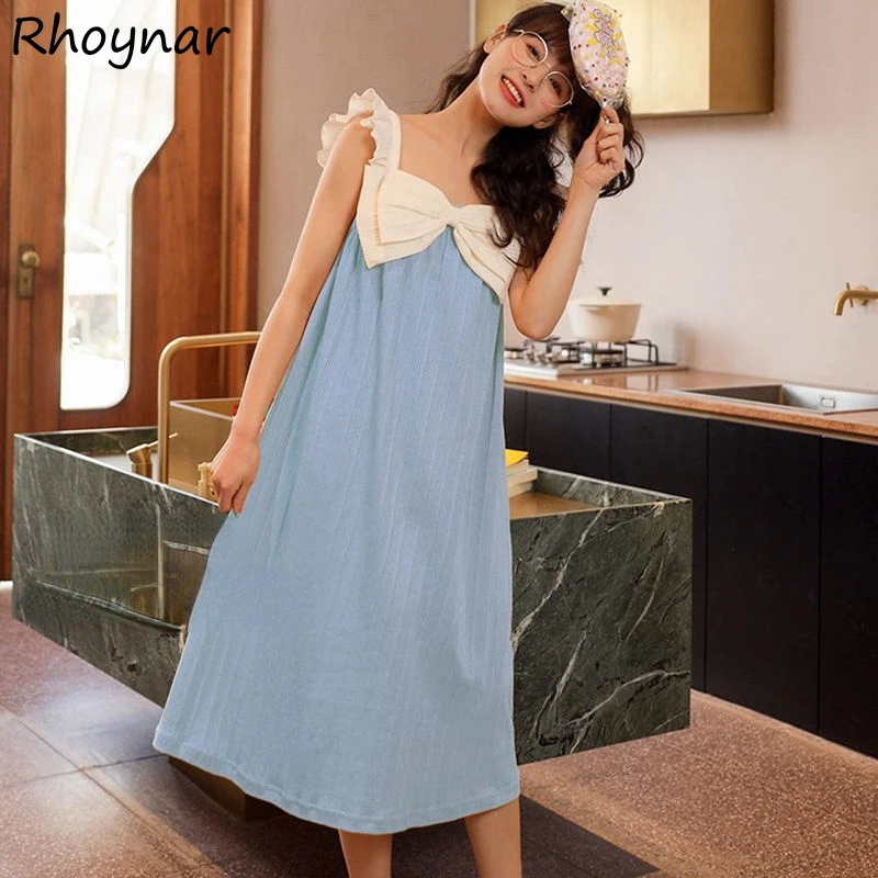 

Nightgowns Women Sexy Spaghetti-straps Sweet Korean Style Sleepwear Cozy Summer Leisure Fashion Lovely Nightdress Girls Female