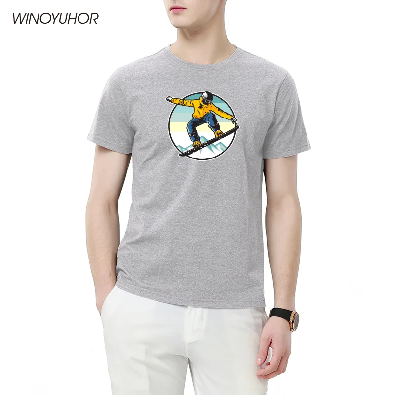 Новые Лыжные сноубордистские футболки с забавным принтом мужская летняя