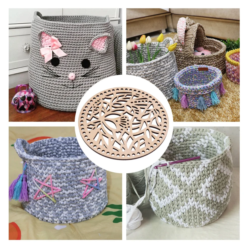 

2pcs DIY Crochet Wooden Bag Bottom Handbag Base Material for Girls