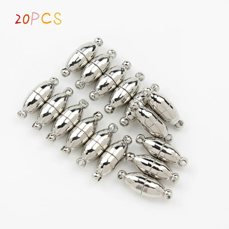 

20pcs/Lot 6x19mm Rhodium Color Strong Magnetic Clasps for Necklace Bracelet Chain Buckle Jewelry Making Findings