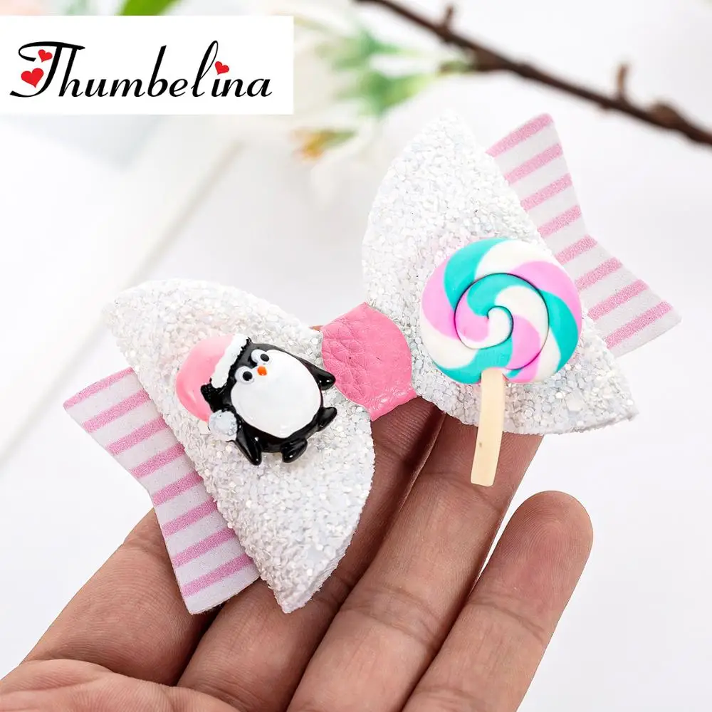 3 5 дюймов Рождественская Принцесса заколки для волос Желе банты Танцевальная