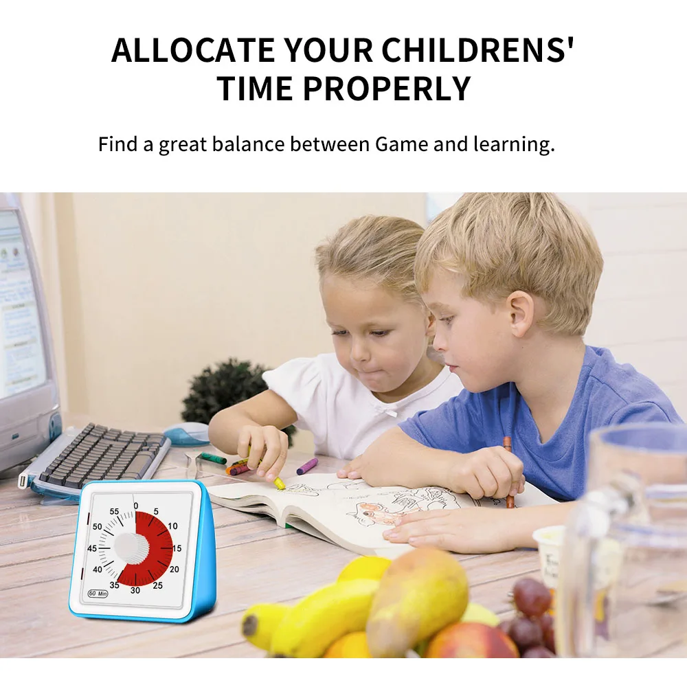 

60 Minutes Analog Visual Timer, Silent Countdown, Time Management Tool For Children And Adults Visual Analog Timer