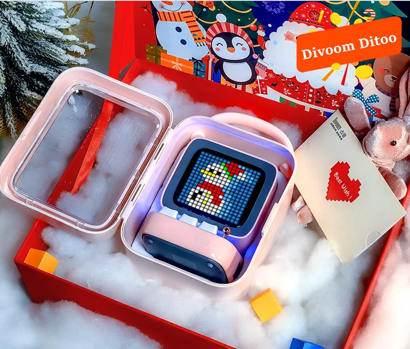 저렴한 Divoom DITOO 픽셀 블루투스 무선 스피커 벚꽃 핑크 기계식 레트로 미니 컴퓨터 모델 스마트 스피커 알람 시계 구매 Divoom DITOO 픽셀 블루투스 무선 스피커 벚꽃 핑크 기계식 레트로 미니 컴퓨터 모델 스마트 스피커 알람 시계