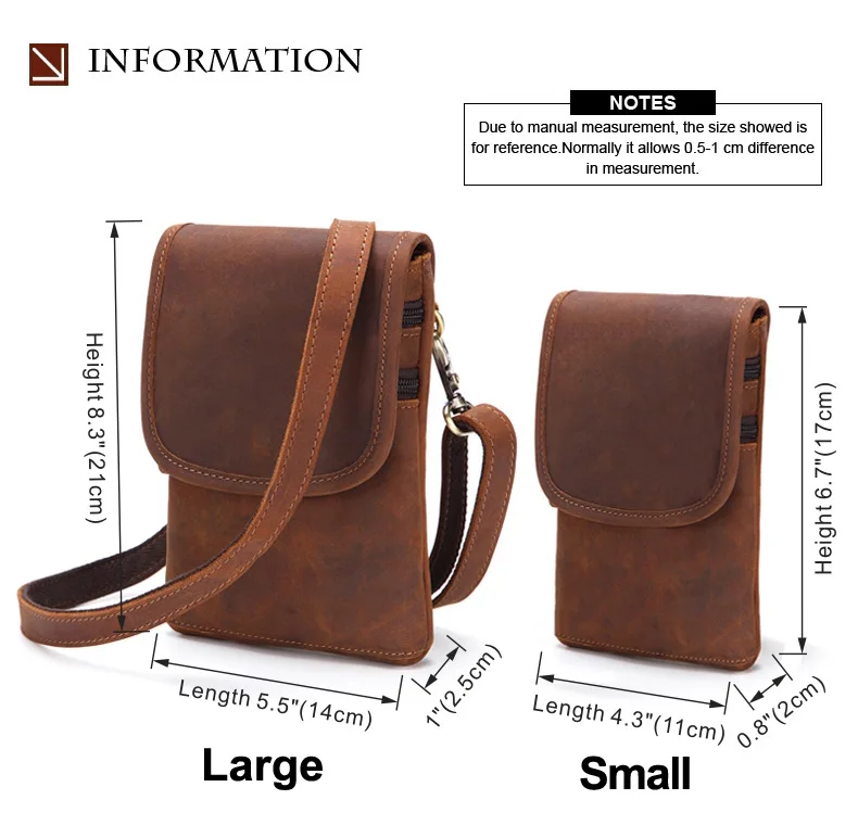 

YourSeason Vintage Crazy Horse Leather Men Waist Packet 2021 Fashion Belt Pouch Leisure Cowhide Shoulder Small Messenger Bag