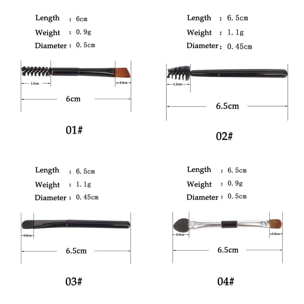 Кисть для макияжа двойной инструмент бровей Бамбуковая + расческа двойная кисть
