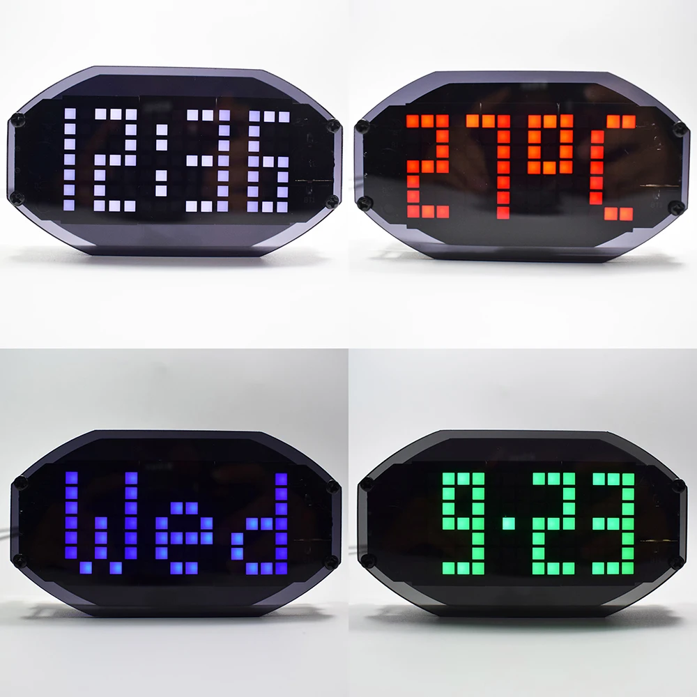 

New DIY Black Digital LED Clock Matrix Desktop Electronic Learning LED Clock Kit Module Temperature Display
