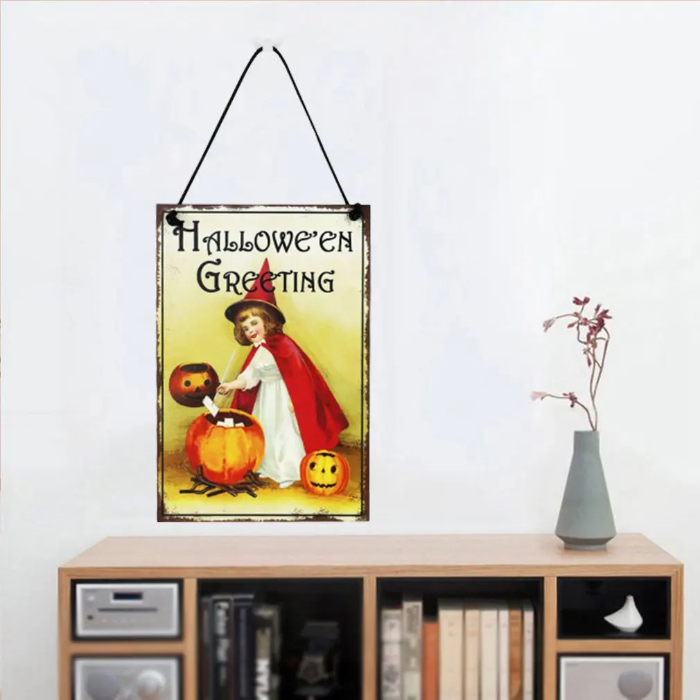 Новинка Хэллоуин маленькая девочка деревянные украшения настенные подвески