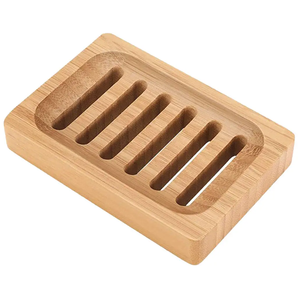 Bamboo Soap Dish Rectangular Clean Wooden Container Natural Color Sponge Holder for RV Bathtub Countertop Sinks Outdoor | Дом и сад