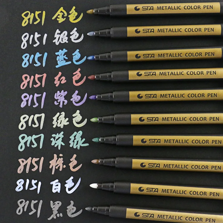 

10 Color Fine Metal Markers Rock Painting-Ceramic Painting Markers DIY Markers Stationery Art Markers
