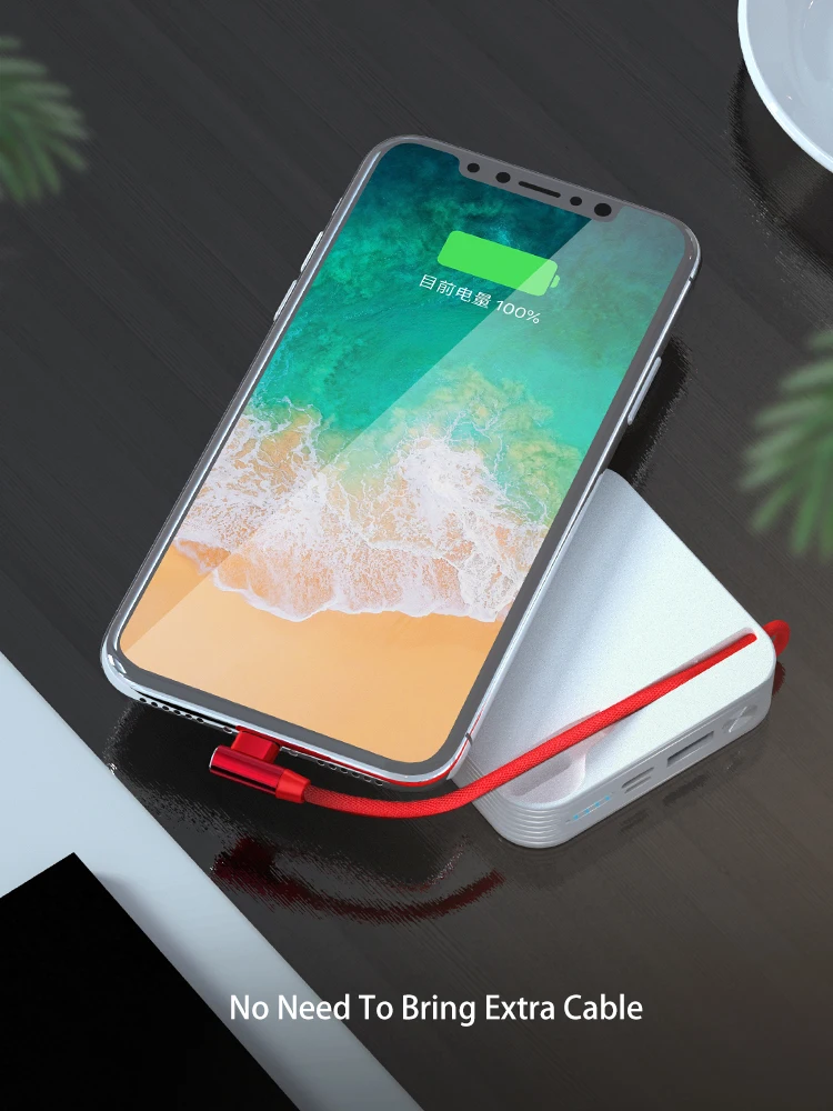 Тонкий внешний аккумулятор 10000 мАч портативный Micro / Type C быстрый Универсальный