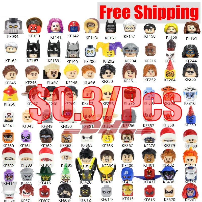 

DHL1000pcs 300usd Free Shipping Movie Series Figure Bricks Educational Kids Toys For Children Action Figures Head Model DIY Gift