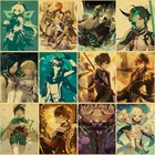 Алмазная живопись манга, Набор для вышивки из мультфильмов, аниме genshin impact cosplay 5D, сделай сам, квадратная и круглая Вышивка крестиком, украшение для дома