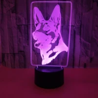 german shepherd dog 3d led night light usb touch table lamp 7 color change gift light bedroom shop bar decor dc 5v