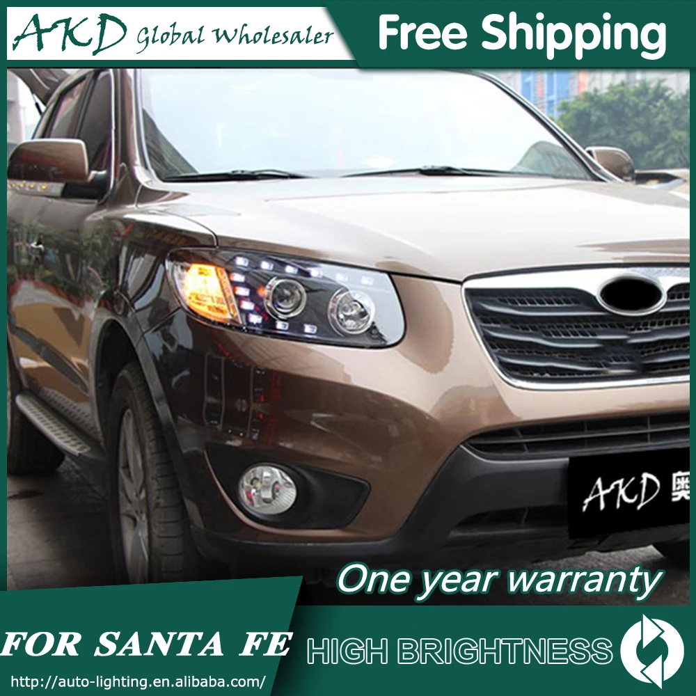 AKD автомобильный Стайлинг для hyundai Santa Fe фары 2006-2012 Santafe светодиодный налобный фонарь светодиодный DRL Биксеноновые линзы Высокий Низкий луч парковка