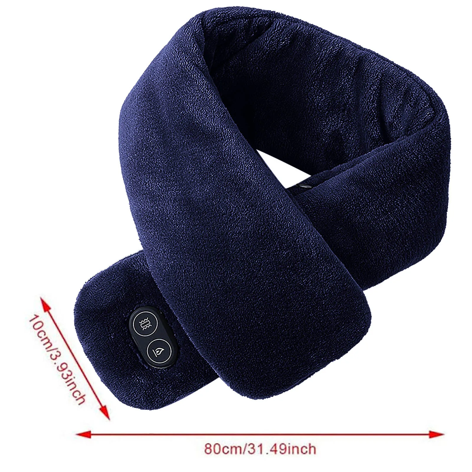 

40#Electric USB Heating Scarf Shawl Neck Skin Warmer Soft Velvet for Women Men with Charging USB Pockets Solid Scarf Shawl