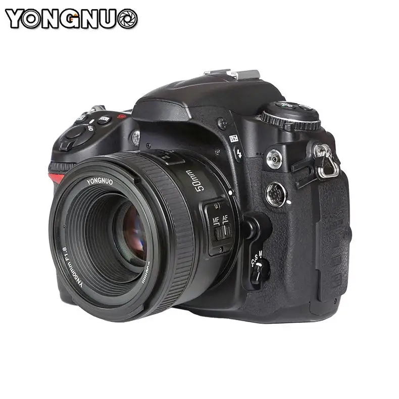 YongNuo 50 мм YN50mm F1.8N Большая диафрагма Авто фокус объектив для Nikon d5300 d3400 d7200 d3100 d3200 d90