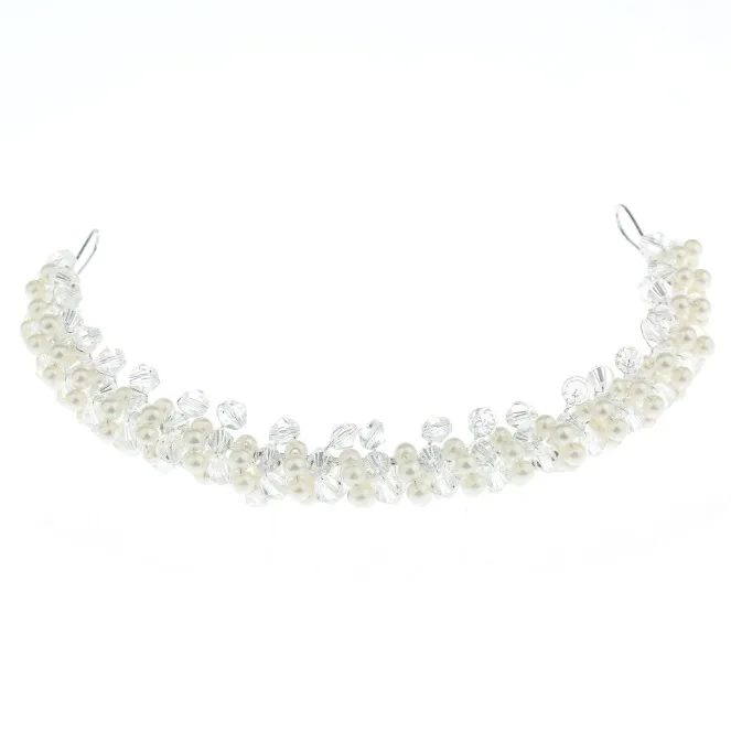 Повязка на голову с жемчугом и кристаллами для подружки невесты | Украшения