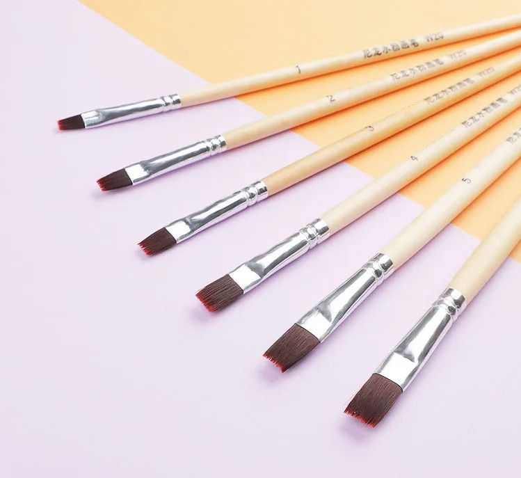 18 шт ровная головка Акварельная кисть для гуаши бревна цвет короткий стержень
