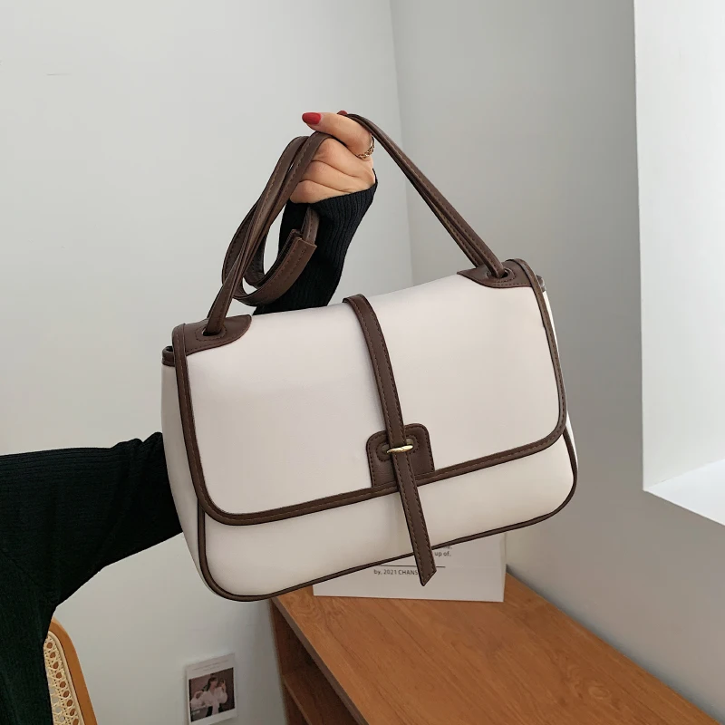 

Новинка 2021, брендовая Ретро сумка-тоут большой вместимости в западном стиле, Высококачественная текстурная женская сумка-тоут через плечо