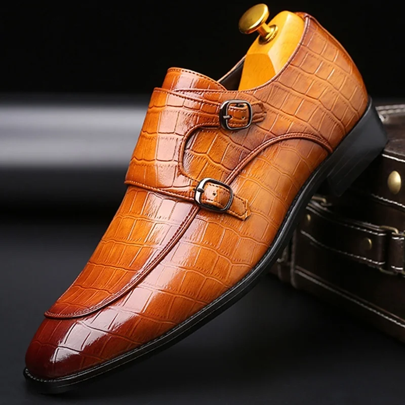 Мужская деловая кожаная обувь без шнуровки Формальные мужские лоферы на плоской