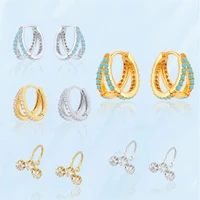 korean fashion ear bones earrings for women golden silver color diamond alloy hoop earrings vintage jewelry gifts for girls sets